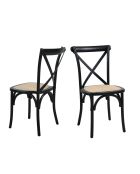 Sit - Lot de 2 chaises noires, naturelles - 48x52x89cm