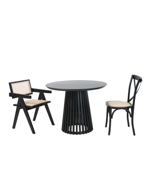 Sit - Lot de 2 chaises noires, naturelles - 48x52x89cm