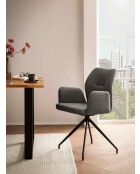 Fever - Poltrona con funzione girevole a 180° grigio scuro - 59x58x88 cm