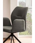 Fever - Poltrona con funzione girevole a 180° grigio scuro - 59x58x88 cm