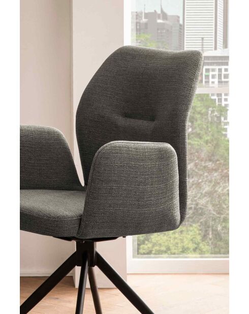 Fever - Fauteuil avec fonction pivotante à 180° gris foncé - 59x58x88 cm