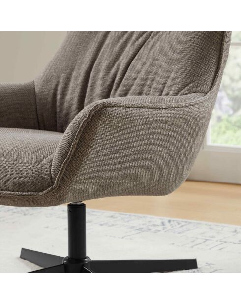 Fever - Fauteuil tissu structurel taupe - 85x83x103 cm