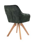 Fever - Sillón vintage de terciopelo, verde oscuro/natural - 59x61x85 cm