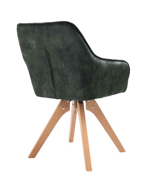 Fever - Poltrona vintage in velluto, verde scuro/naturale - 59x61x85 cm