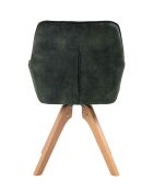 Fever - Sillón vintage de terciopelo, verde oscuro/natural - 59x61x85 cm