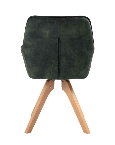 Fever - Poltrona vintage in velluto, verde scuro/naturale - 59x61x85 cm