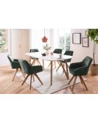 Fever - Sillón vintage de terciopelo, verde oscuro/natural - 59x61x85 cm