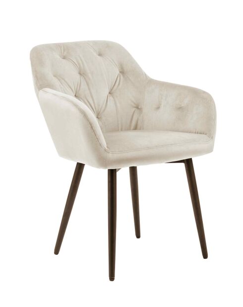 Fever - Poltrona in velluto crema/nero - 61x45x85 cm