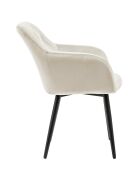 Fever - Poltrona in velluto crema/nero - 61x45x85 cm