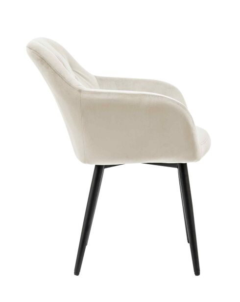 Fever - Poltrona in velluto crema/nero - 61x45x85 cm