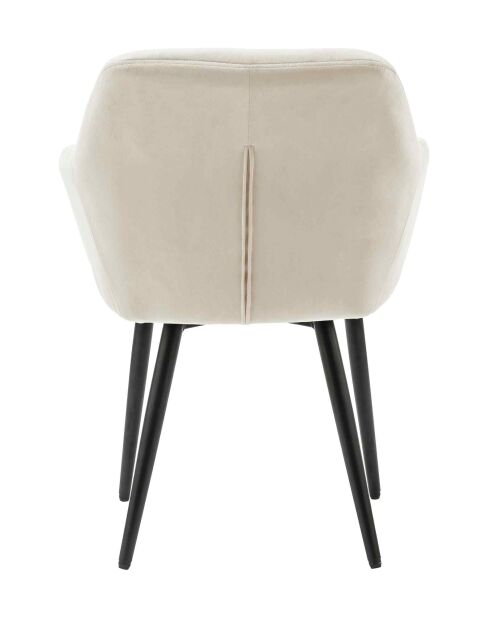 Fever - Poltrona in velluto crema/nero - 61x45x85 cm