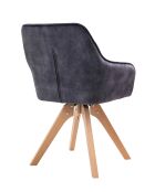 Fever - Fauteuil vintage en velours velours, noir - 59x61x85 cm