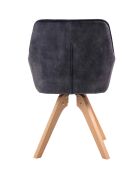 Fever - Fauteuil vintage en velours velours, noir - 59x61x85 cm