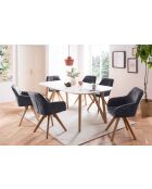 Fever - Fauteuil vintage en velours velours, noir - 59x61x85 cm