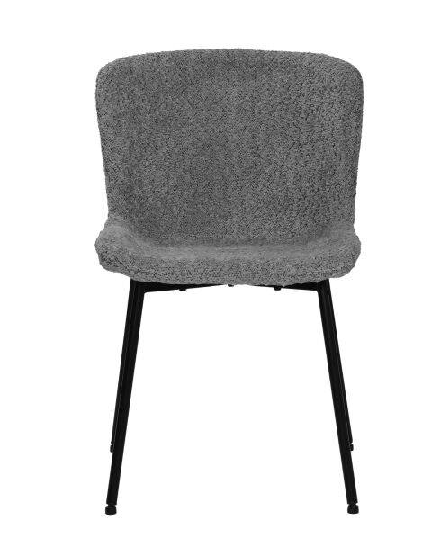 Sit - Lot de 2 chaises Sit&Chairs revêtement gris, pieds noirs mats - 48x59x83cm