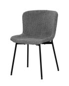 Sit - Lot de 2 chaises Sit&Chairs revêtement gris, pieds noirs mats - 48x59x83cm