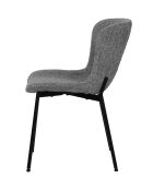 Sit - Lot de 2 chaises Sit&Chairs revêtement gris, pieds noirs mats - 48x59x83cm