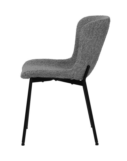 Sit - Lot de 2 chaises Sit&Chairs revêtement gris, pieds noirs mats - 48x59x83cm