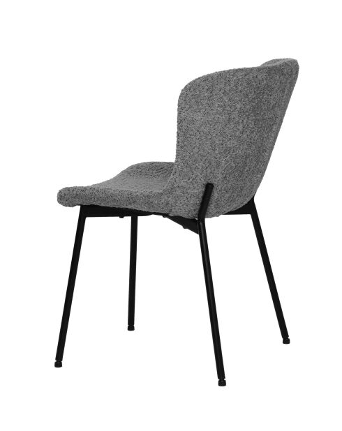 Sit - Lot de 2 chaises Sit&Chairs revêtement gris, pieds noirs mats - 48x59x83cm