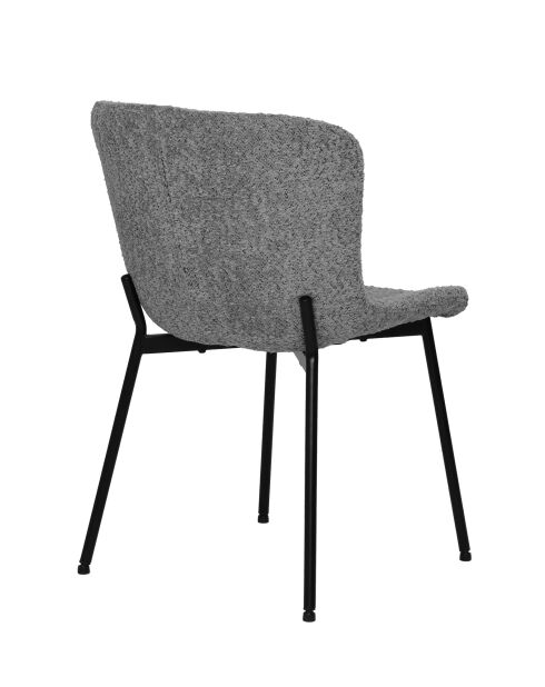 Sit - Lot de 2 chaises Sit&Chairs revêtement gris, pieds noirs mats - 48x59x83cm