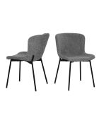 Sit - Lot de 2 chaises Sit&Chairs revêtement gris, pieds noirs mats - 48x59x83cm