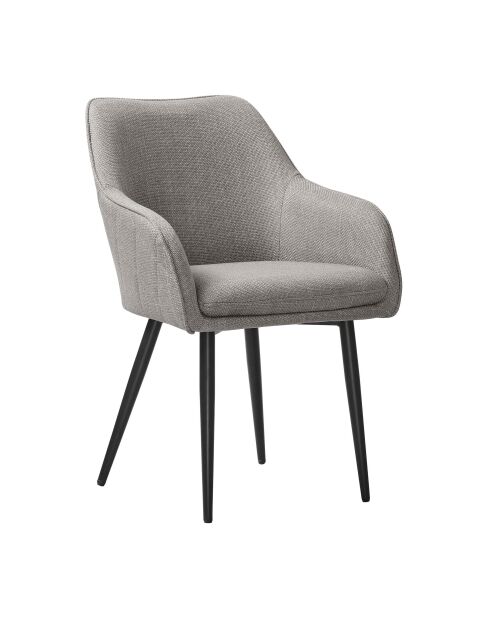 Fever - Esszimmerstuhl aus taupefarbenem Strukturstoff - 61x60x85 cm