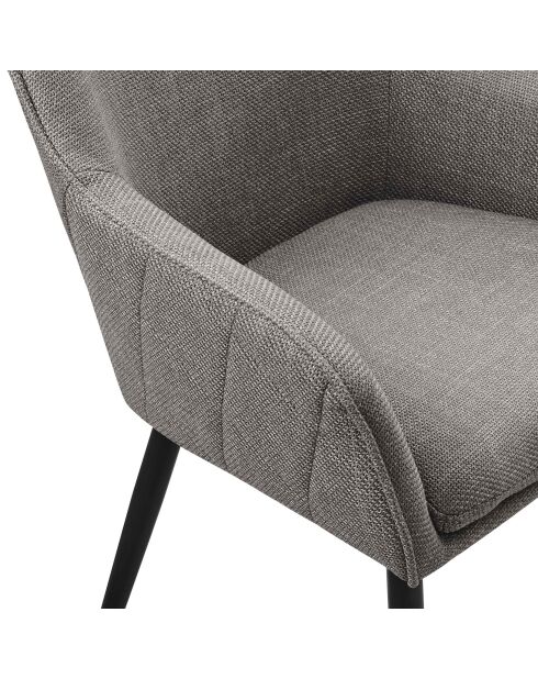 Fever - Esszimmerstuhl aus taupefarbenem Strukturstoff - 61x60x85 cm