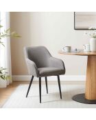 Fever - Esszimmerstuhl aus taupefarbenem Strukturstoff - 61x60x85 cm
