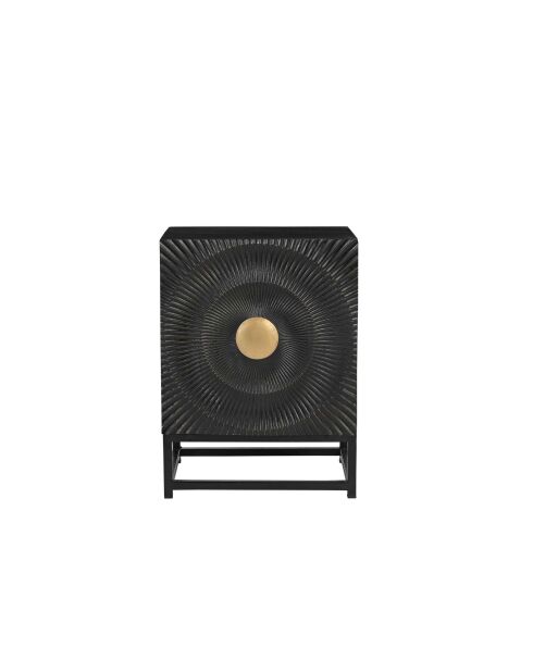 Sit - Table de nuit Black Smooth noir, or - 45x35x60cm