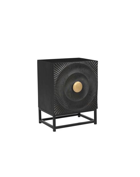 Sit - Table de nuit Black Smooth noir, or - 45x35x60cm