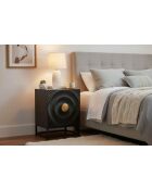 Sit - Table de nuit Black Smooth noir, or - 45x35x60cm