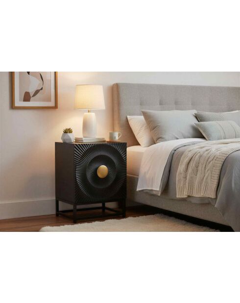 Sit - Table de nuit Black Smooth noir, or - 45x35x60cm