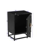 Sit - Table de nuit Black Smooth noir, or - 45x35x60cm