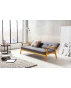 Fever - Canapé convertible en tissu tressé gris foncé - 190x85x81 cm