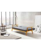 Fever - Canapé convertible en tissu tressé gris foncé - 190x85x81 cm