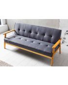 Fever - Canapé convertible en tissu tressé gris foncé - 190x85x81 cm