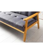 Fever - Canapé convertible en tissu tressé gris foncé - 190x85x81 cm