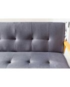 Fever - Canapé convertible en tissu tressé gris foncé - 190x85x81 cm