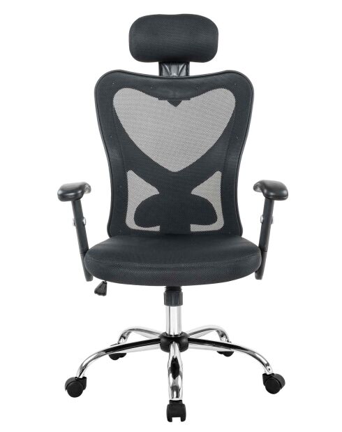 Fever - Schwarzer Bürostuhl mit Netzkopfstütze - 65x60x114 cm