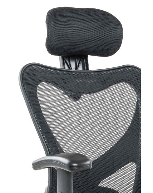 Fever - Schwarzer Bürostuhl mit Netzkopfstütze - 65x60x114 cm