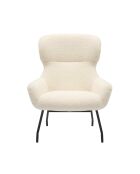 Fever - Set aus Sessel und Hocker Teddy aus beigem Fell - 79x82x103 cm