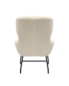 Fever - Set aus Sessel und Hocker Teddy aus beigem Fell - 79x82x103 cm