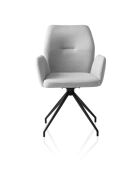 Fever - Poltrona grigio chiaro con funzione girevole a 180° - 59x58x88 cm