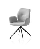 Fever - Poltrona grigio chiaro con funzione girevole a 180° - 59x58x88 cm