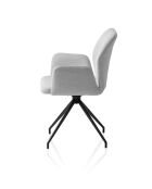 Fever - Poltrona grigio chiaro con funzione girevole a 180° - 59x58x88 cm