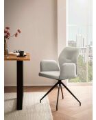 Fever - Poltrona grigio chiaro con funzione girevole a 180° - 59x58x88 cm