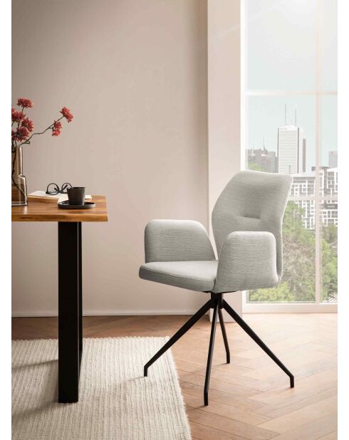 Fever - Fauteuil avec fonction pivotante à 180° gris clair - 59x58x88 cm