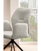 Fever - Poltrona grigio chiaro con funzione girevole a 180° - 59x58x88 cm