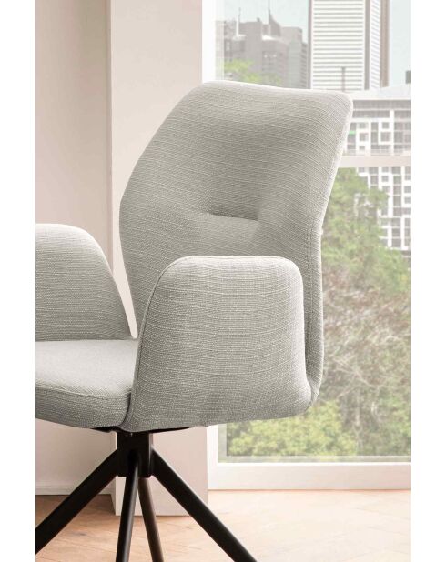 Fever - Fauteuil avec fonction pivotante à 180° gris clair - 59x58x88 cm