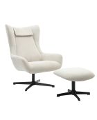 Fever - Stoel en kruk in beige corduroy-look - 82x85x106 cm